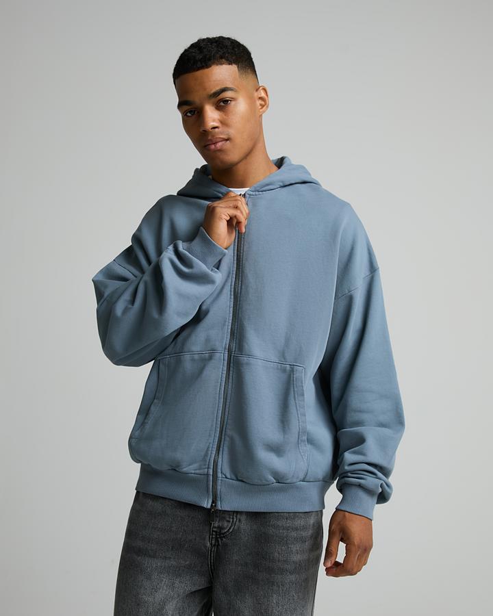 Celebre Washed Zip Through Hoodie - Blue