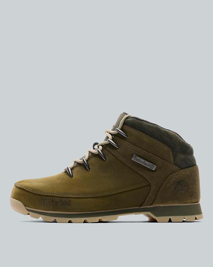 Timberland Dark Green Nubuck Euro Sprint Mid Lace Boots - Image 5