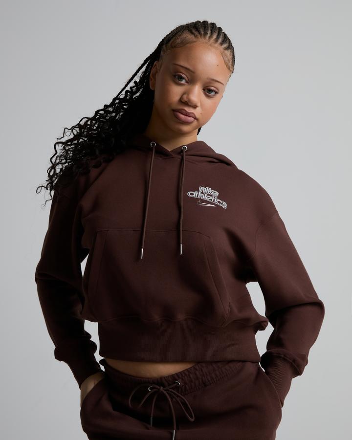 Nike Womens Gym Life Fleece Overhead Hoodie Brown, Women's size: S, FootAsylum