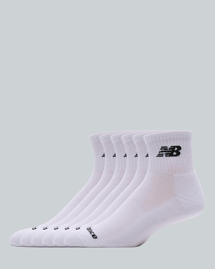 New Balance 6 Pack Everyday Ankle Sock White, Men's size: 7-8.5, FootAsylum