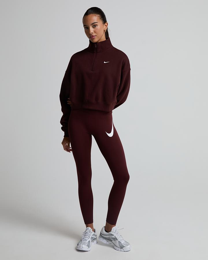 Nike Womens Tempo Swoosh High-Waisted 7/8 Running Legging - Red — photo 2