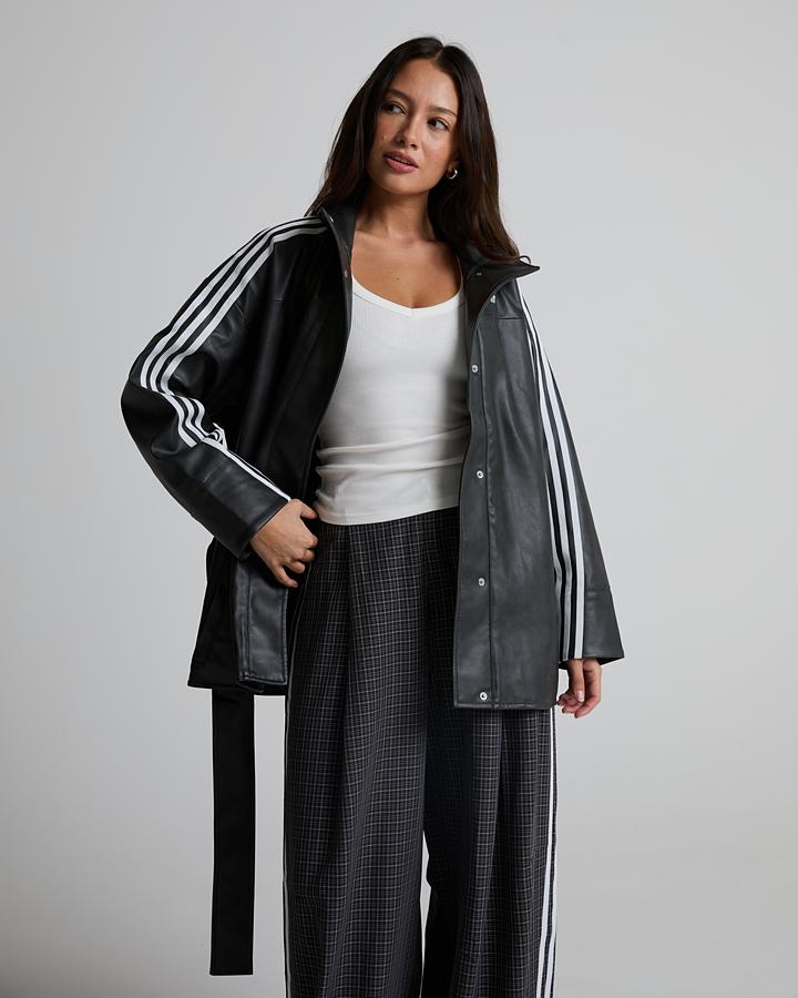 adidas Originals Womens Adilenium Faux Leather Jacket - Black