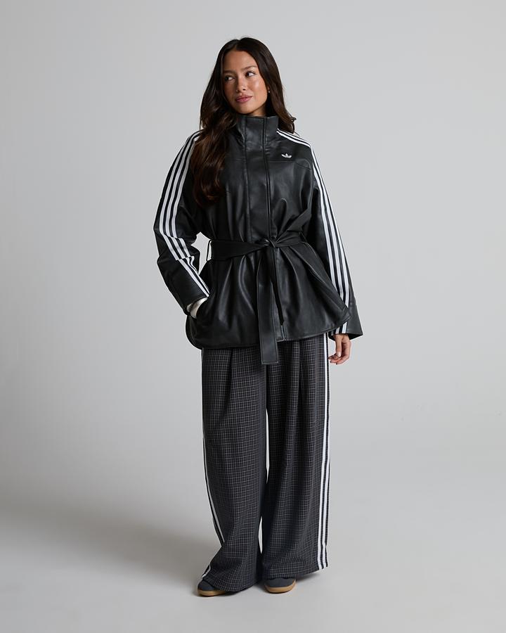 adidas Originals Womens Adilenium Faux Leather Jacket - Black — photo 2