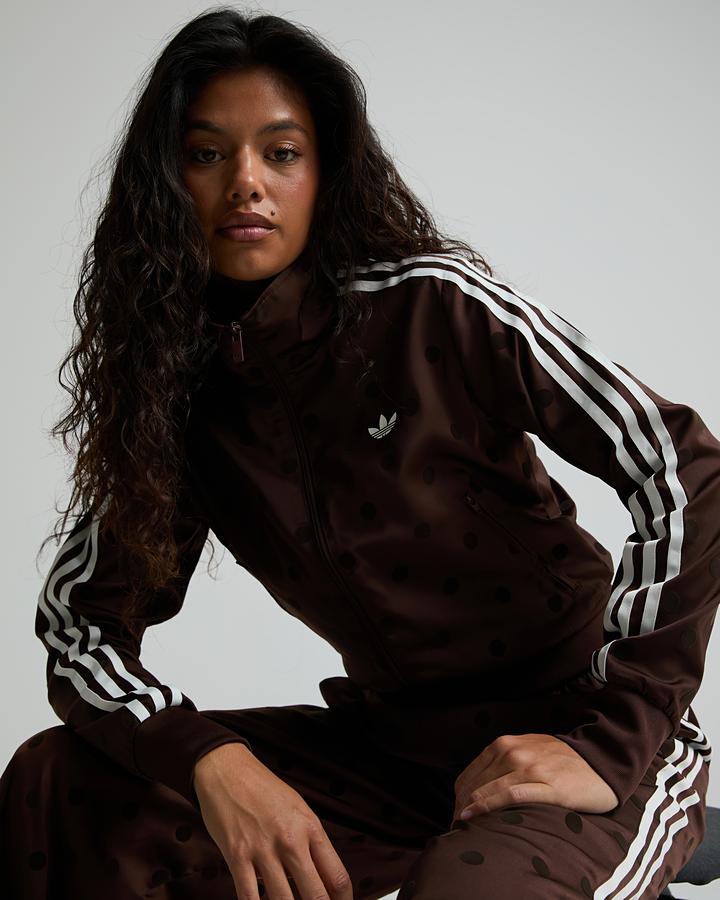 adidas Originals Womens Satin Polka Dot Track Top - Brown