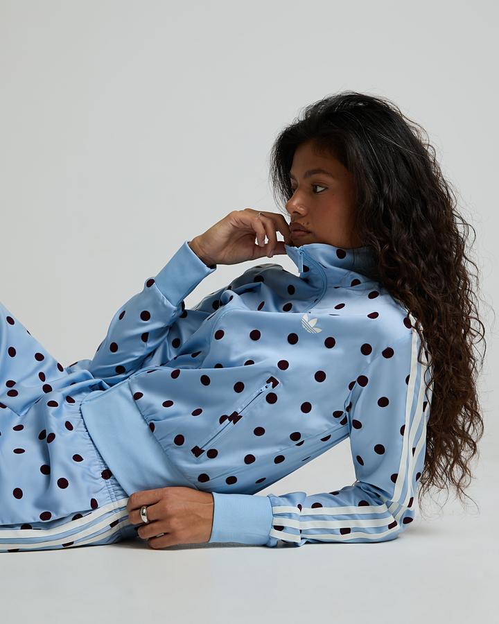 adidas Originals Womens Satin Polka Dot Track Top - Blue