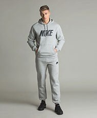 grey and blue nike tracksuit