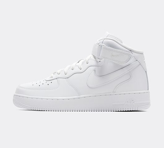 all white nike air force 1 mid