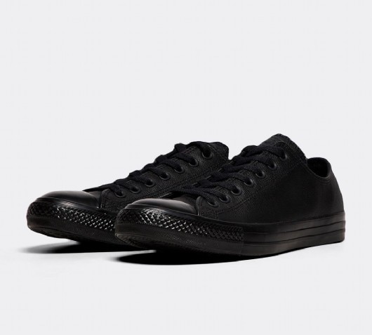 converse all star low leather black mono leather