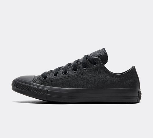 converse all star leather mono ox trainers black