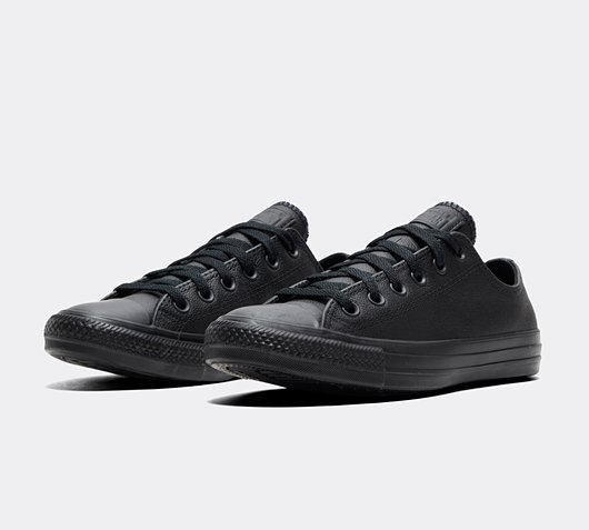 womens black leather converse trainers