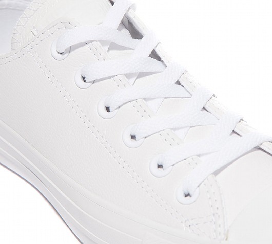 mens converse white all star leather mono ox trainers