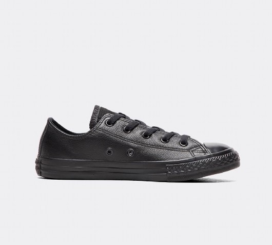 infant black leather converse