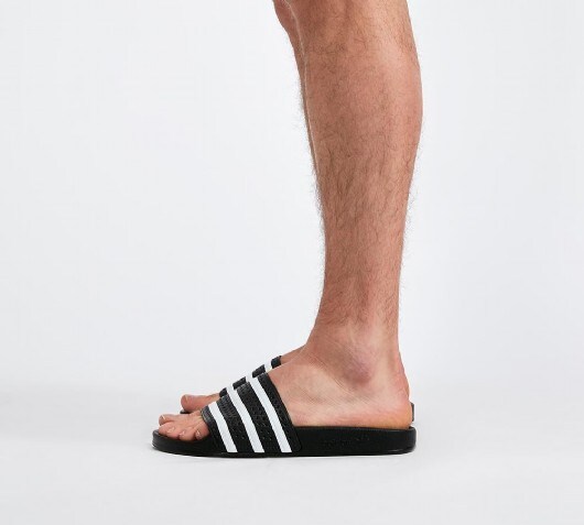 adidas slides black and white