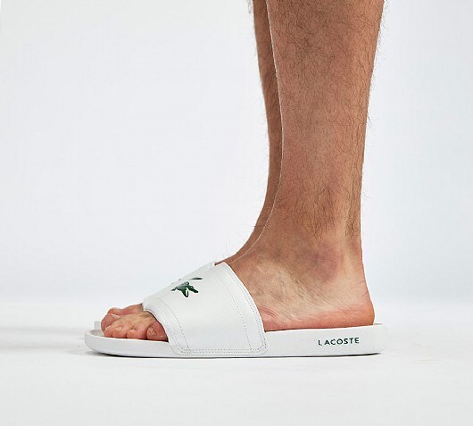 lacoste fraisier croc sliders in white
