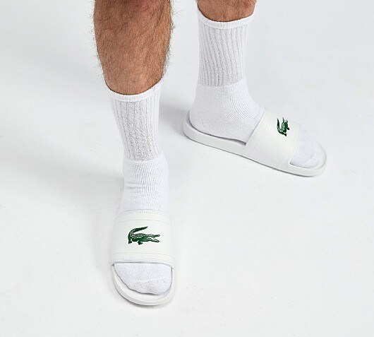 lacoste fraisier slides white