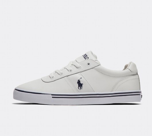 polo ralph lauren hanford leather trainers in black