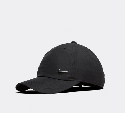 Nike Junior Metal Swoosh Cap Black Footasylum