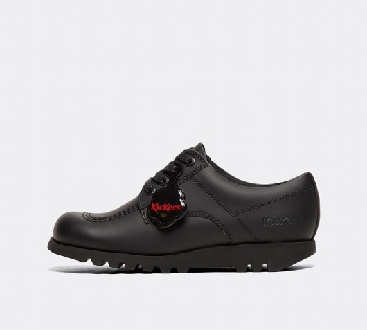 kickers black leather shoes