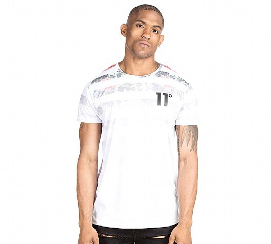 11 Degrees Faded Flower Stripe T-Shirt