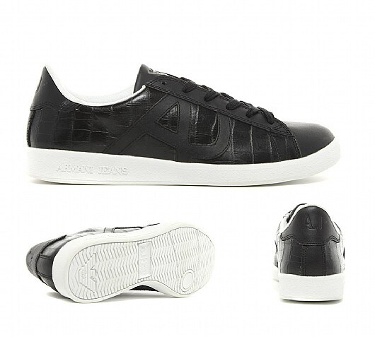 Armani Jeans Embossed Croc Trainer