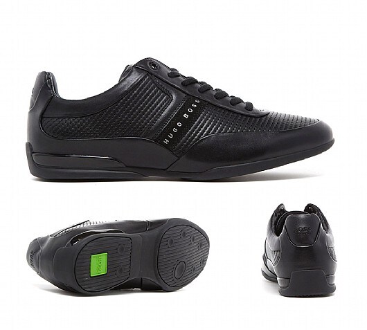 Hugo Boss Space Leather Trainer | Black | Footasylum