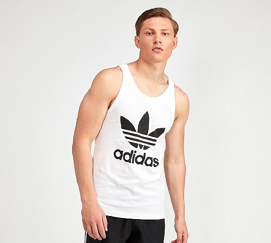 adidas Originals Trefoil Tank Top | White / Black | Footasylum