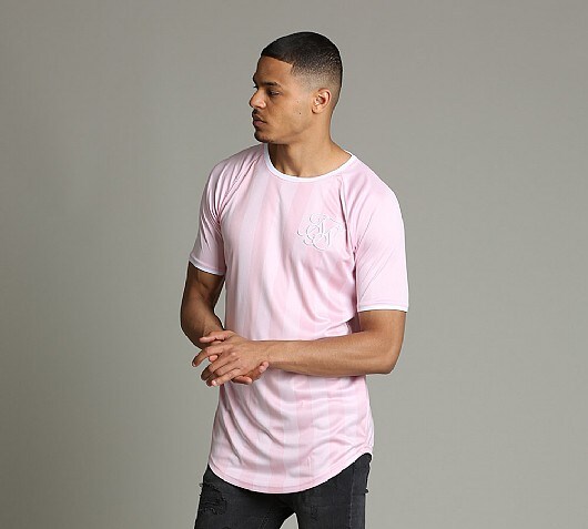 Sik Silk Retro Stripe Curved Hem T-Shirt