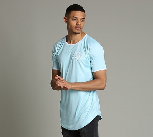 Sik Silk Retro Stripe Curved Hem T-Shirt