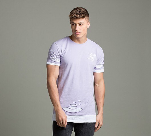 Sik Silk Pastel Double Layered Ripped T-Shirt