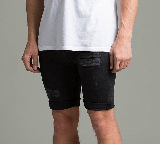 Asylum Mote Ripped Distressed Short