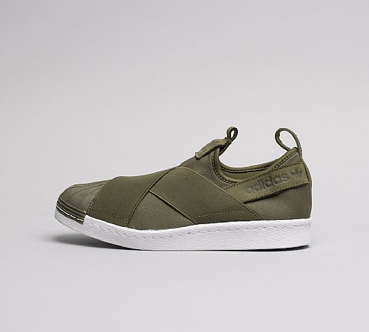 adidas superstar slip on olive green