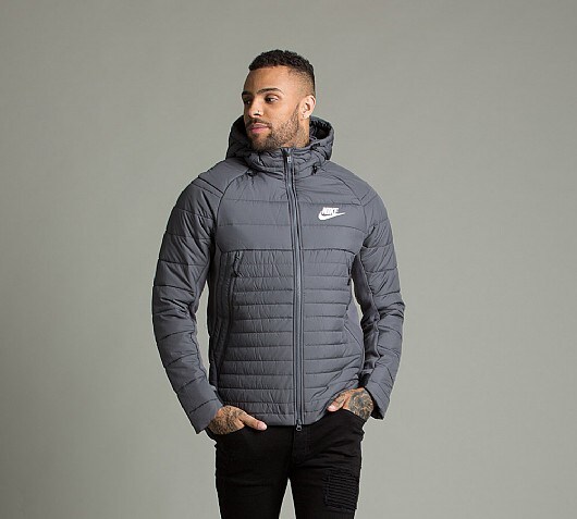 nike down fill jacket grey