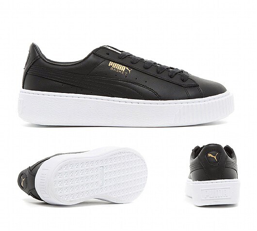 puma basket platform core black puma basket platform core black