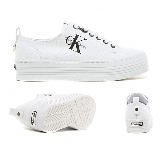 Calvin Klein Womens Zolah Canvas Platform Trainer