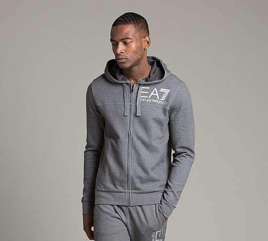 EA7 Train Logo Full Zip Hooded Top