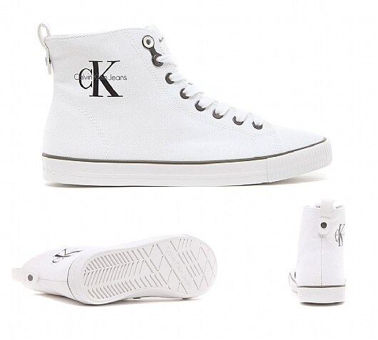 calvin klein white canvas trainers