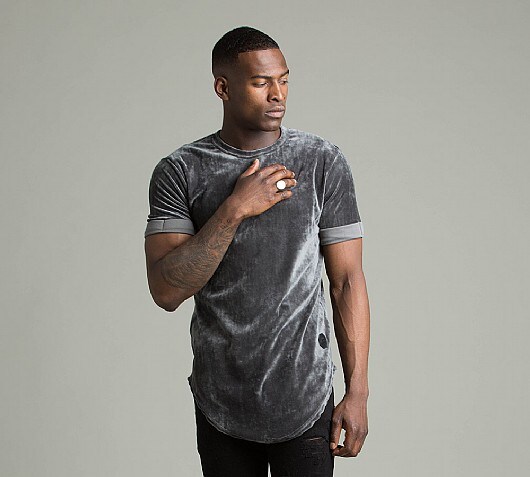 Project X Paris Velour Curved Hem T-Shirt