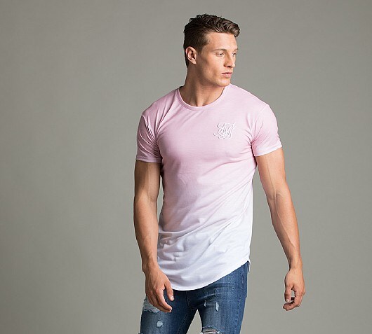 Sik Silk Curved Hem Faded T-Shirt