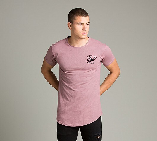 Sik Silk Curved Hem Faded T-Shirt