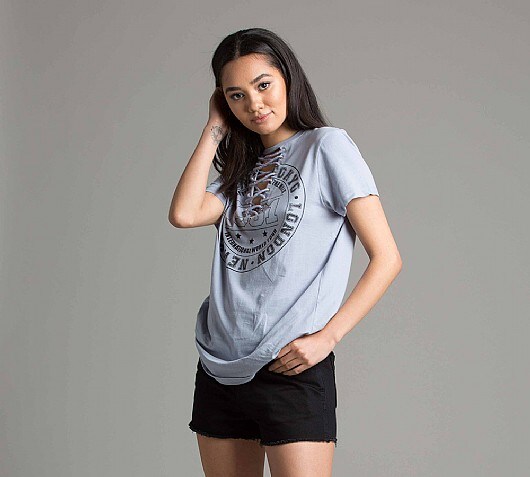 Brave Soul Womens Tour Lace T-Shirt