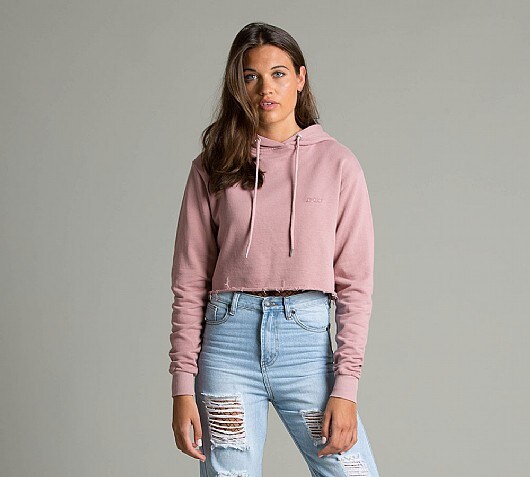 Sik Silk Womens Raw Edge Hooded Top