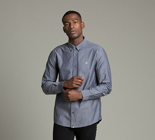 Pretty Green Sterling Long Sleeve Oxford Shirt
