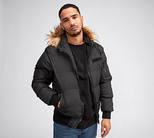 Brave Soul Hartlepool Short Padded Parka Jacket