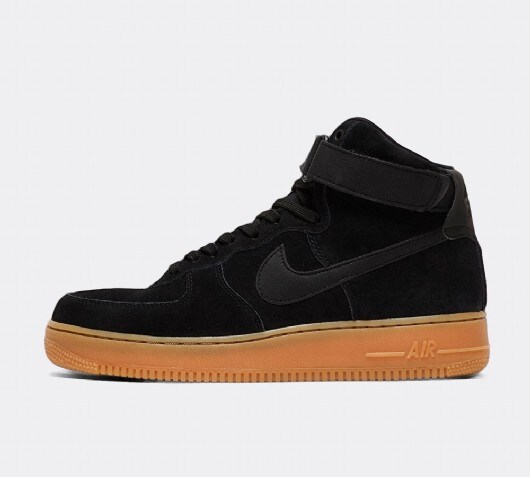 Nike Air Force 1 High '07 LV8 Suede Trainer | Black / Gum | Footasylum