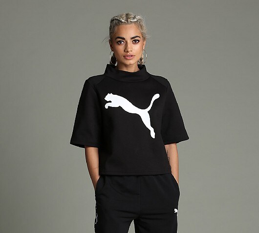 Puma Womens Evolution Stripe Sweat T-Shirt