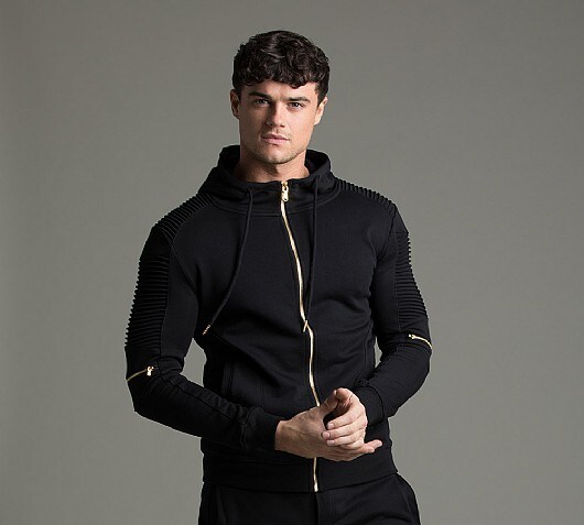 Project X Paris Pin Tuck Full Zip Hooded Top