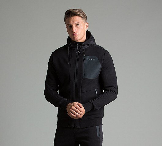 Alphalab Geo Full Zip Tech Panel Hooded Top