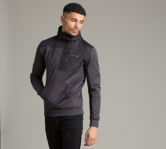 Alphalab Linked Overhead Half Zip Poly Hooded Top