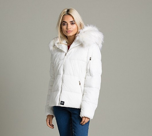 Sixth June Womens Faux Fur Nylon Hooded Jacket