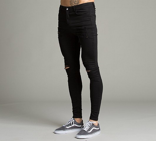 Sinners Attire Ripped Repaired Spray On Jean